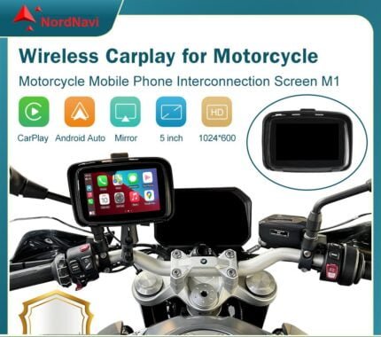 Motorsykkel GPS-Navigasjon med Carplay, 5" IPS Touchskjerm