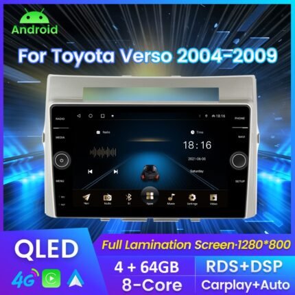 Toyota Verso 2004-2009 Android bilstereo multimedia bilnavigasjon