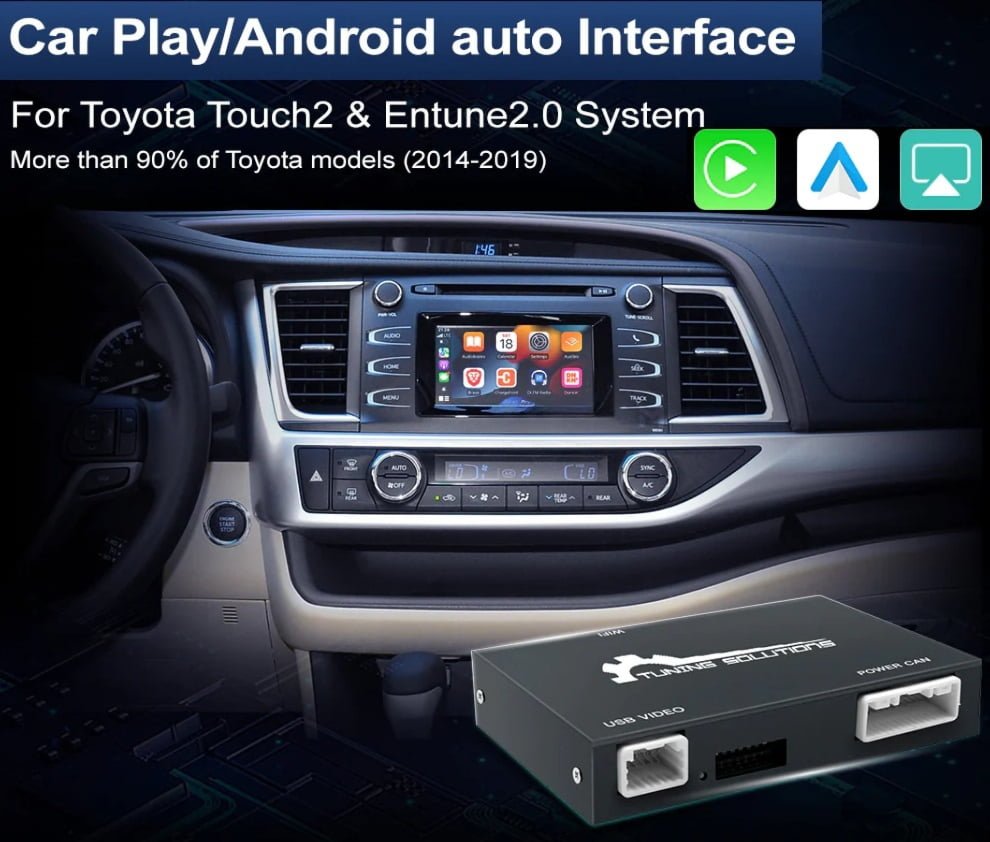 Toyota-Apple-CarPlay-Android-auto-Highlander-Prius-RAV4-Corolla-Avensis-Auris-Camry-Avalon-Sequoia-Sienna-4Runner-Tacoma-Yaris-86-C-HR-Verso-Alphard-Land-Cruiser-retrofit-eftermontera-CarPlay-1.jpeg Toyota Apple CarPlay & Android passer fra 2014-2019 - Bilde 1